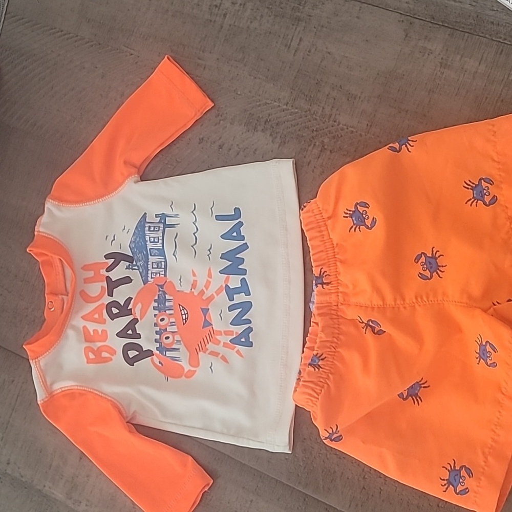 Children's Place Baby Boy Swim Set Shorts with Matching Top 0-3 months